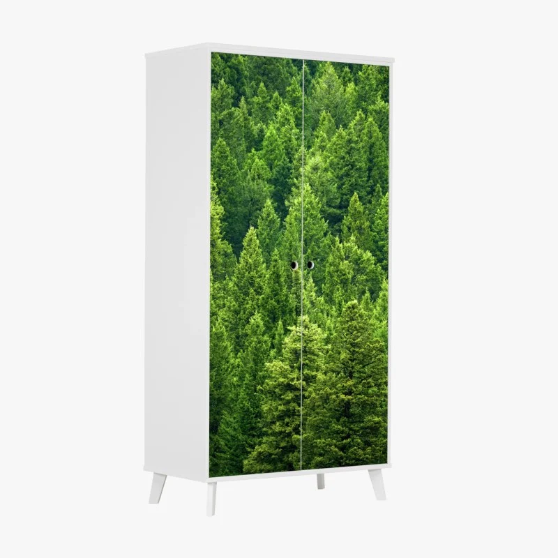 Wardrobe sticker lush pine forest canopy