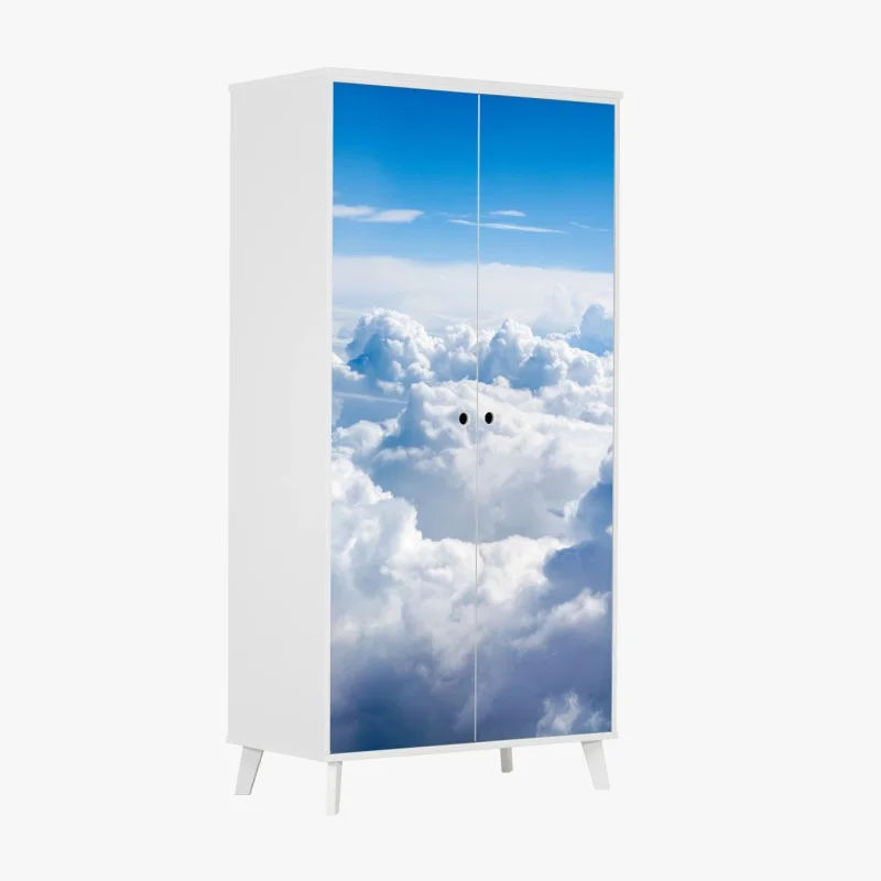 Wardrobe sticker serene blue cloudscape