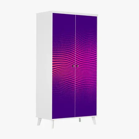 Wardrobe sticker vibrant gradient wave pattern • Wallissimo®