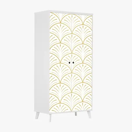 Wardrobe sticker gold art deco fan pattern • Wallissimo®