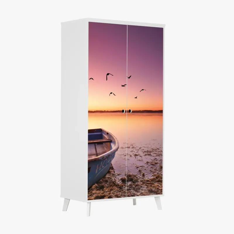 Wardrobe sticker sunset serenity over still waters