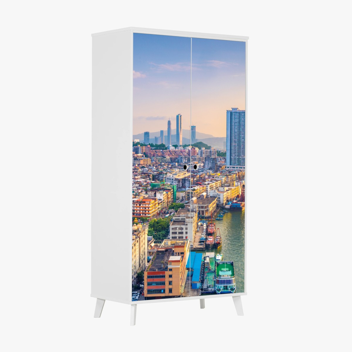 Wardrobe sticker Macau skyline at sunset • Wallissimo® Wardrobe sticker Macau skyline at sunset • Wallissimo®
