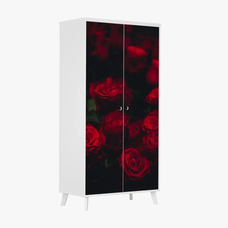 Wardrobe sticker moody red rose bouquet ⁕ Wallissimo®