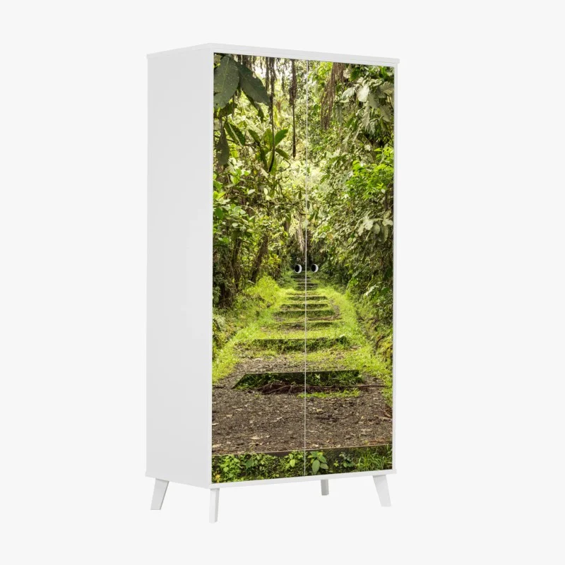 Wardrobe sticker lush jungle pathway through verdant rainforest