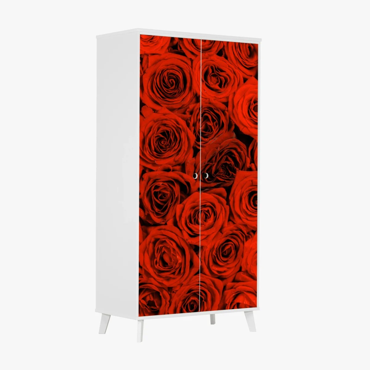 Wardrobe sticker lush red rose bouquet • Wallissimo® Wardrobe sticker lush red rose bouquet • Wallissimo®