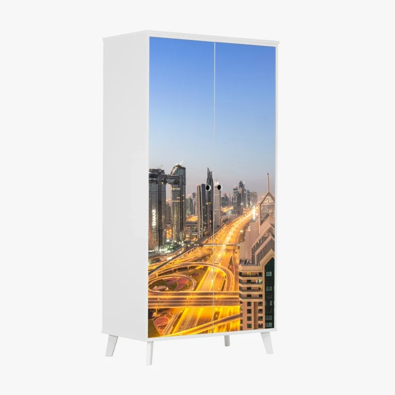 Wardrobe sticker Dubai skyline at dusk