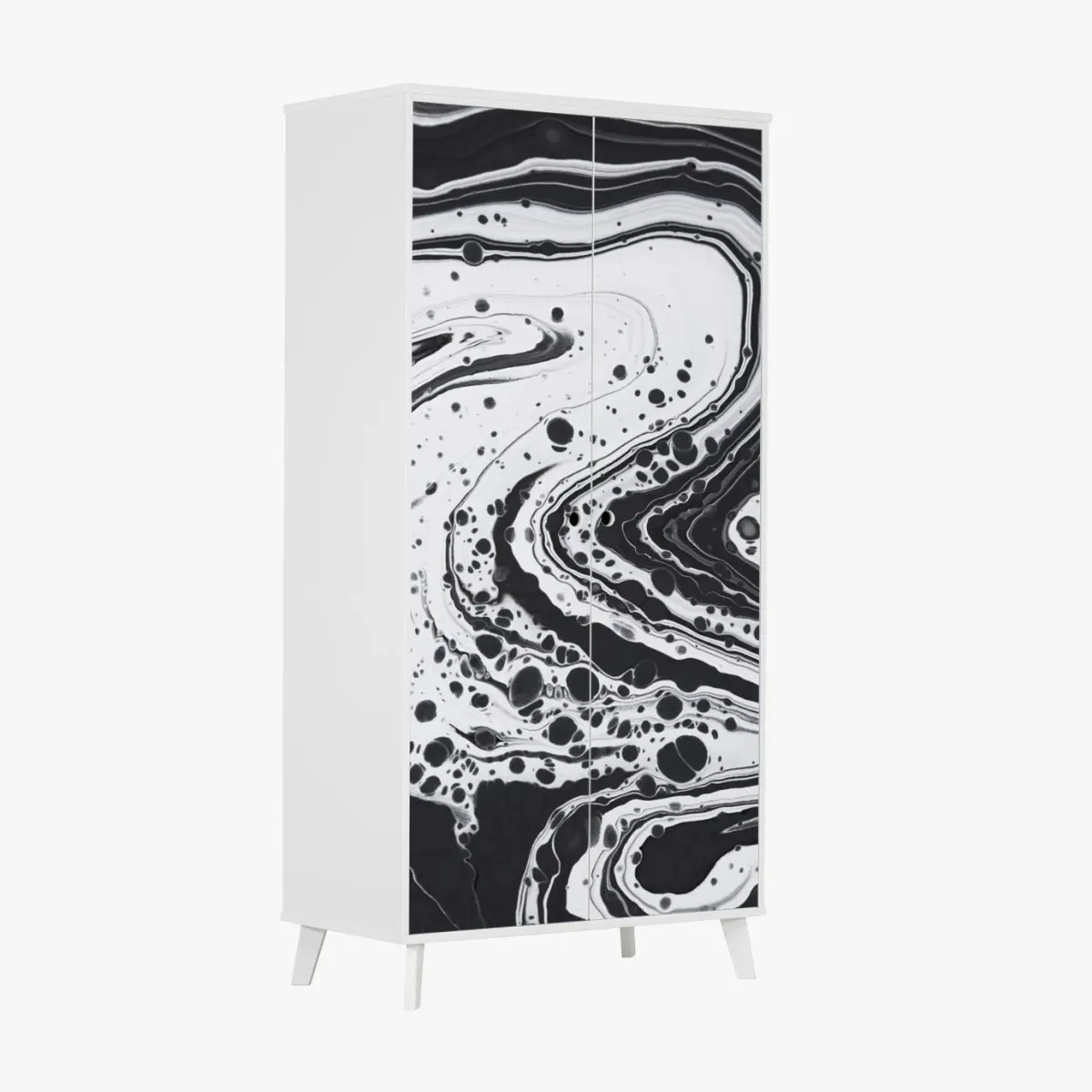 Wardrobe sticker monochrome marble abstract • Wallissimo® Wardrobe sticker monochrome marble abstract • Wallissimo®