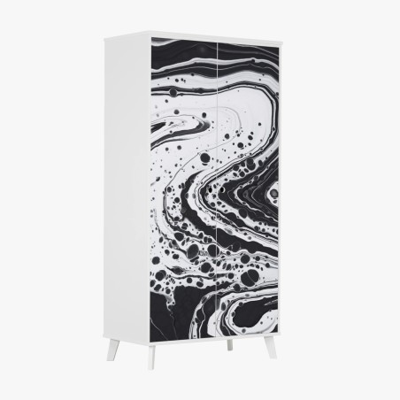 Wardrobe sticker monochrome marble abstract • Wallissimo®