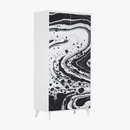 Wardrobe sticker monochrome marble abstract • Wallissimo®