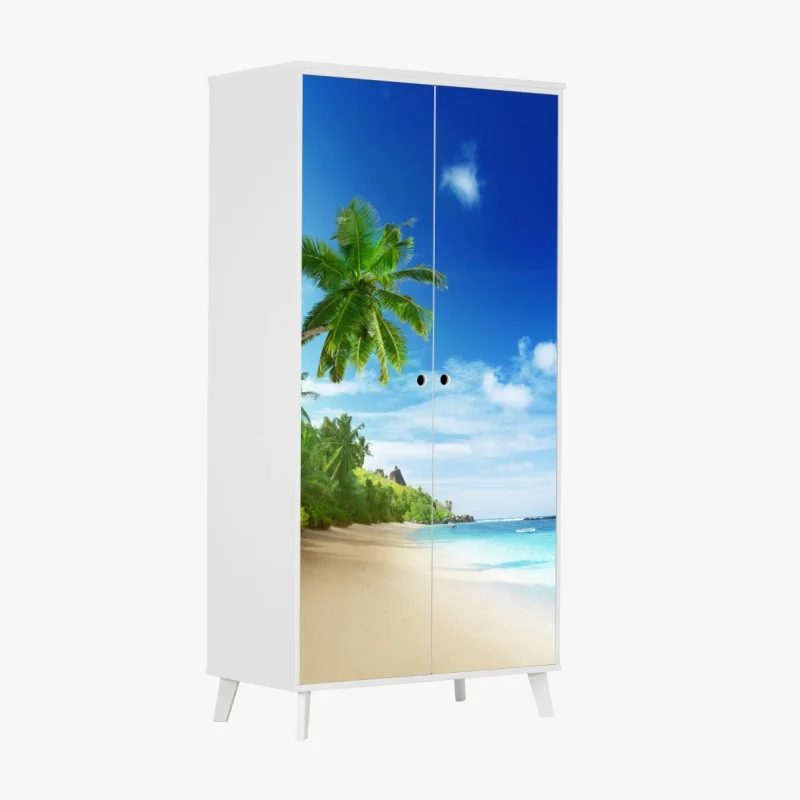 Wardrobe sticker sunset on Mahe beach, Seychelles