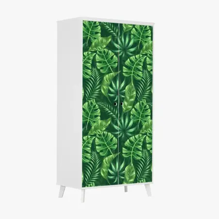 Wardrobe sticker tropical monstera leaf pattern • Wallissimo®