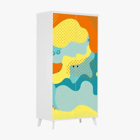 Wardrobe sticker vibrant abstract pop-art composition • Wallissimo®