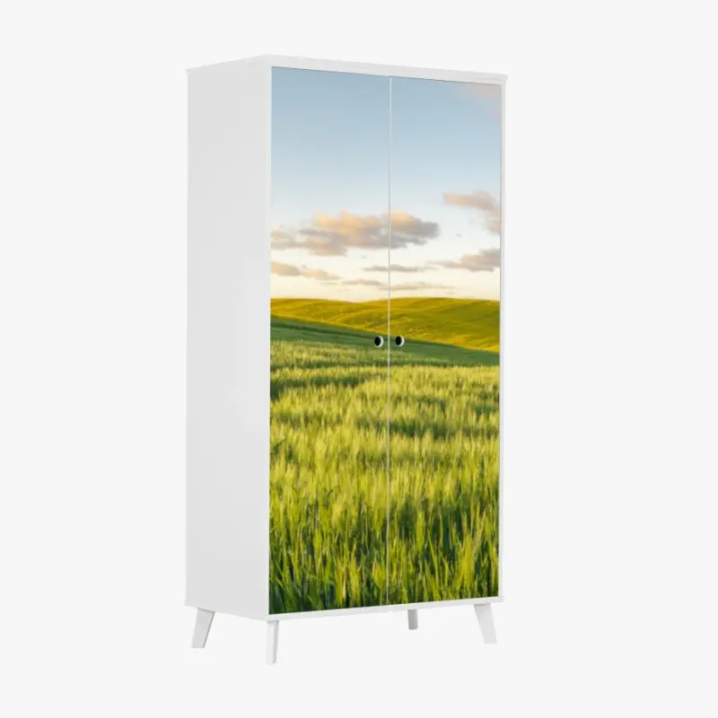Wardrobe sticker serene green meadow panorama