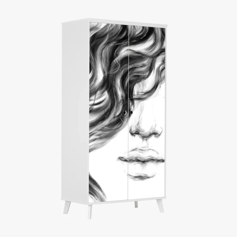 Wardrobe sticker ethereal monochrome portrait