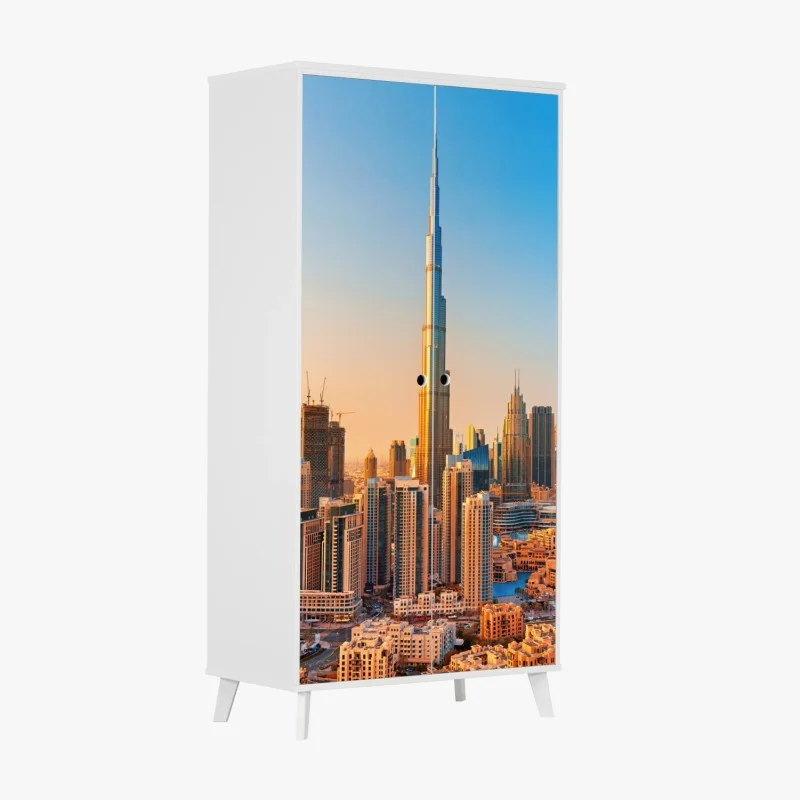 Wardrobe sticker Dubai skyline at golden hour