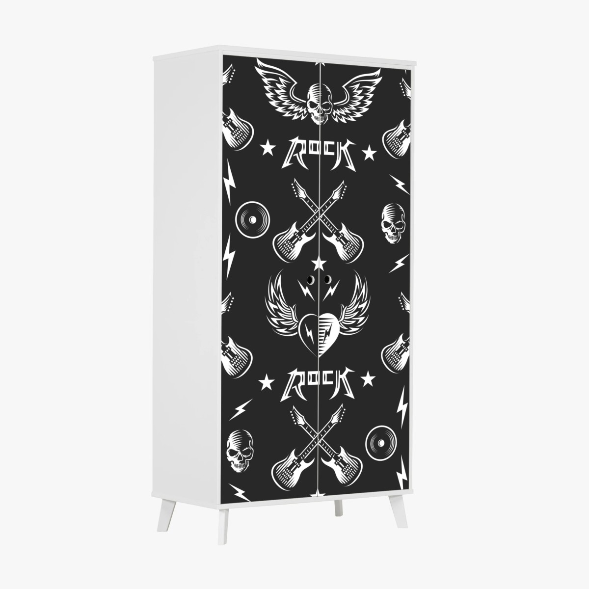 Wardrobe sticker rock icons seamless pattern • Wallissimo®