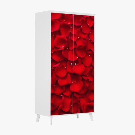 Wardrobe sticker red rose petal background • Wallissimo®