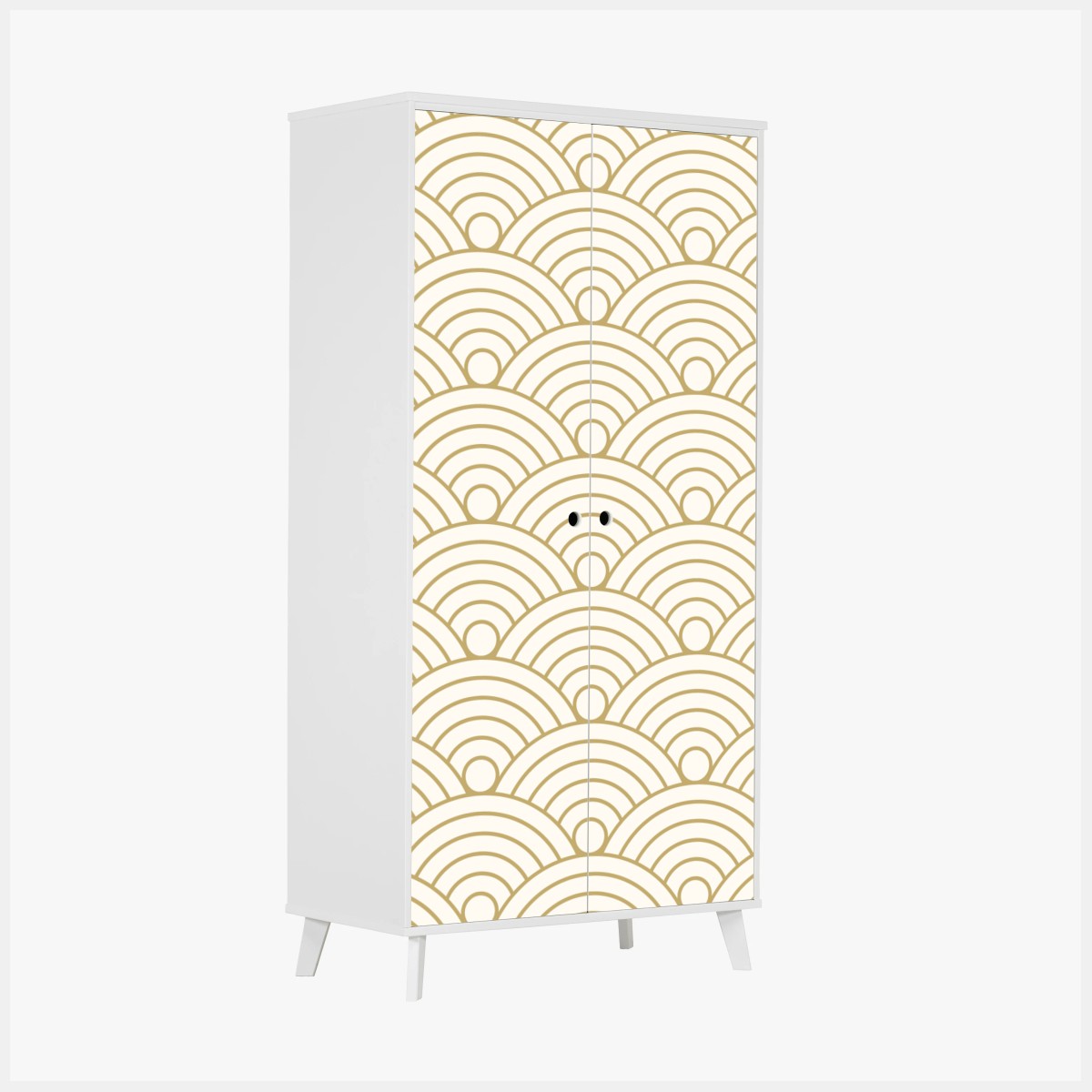 Wardrobe sticker gold seigaiha wave pattern • Wallissimo® Wardrobe sticker gold seigaiha wave pattern • Wallissimo®
