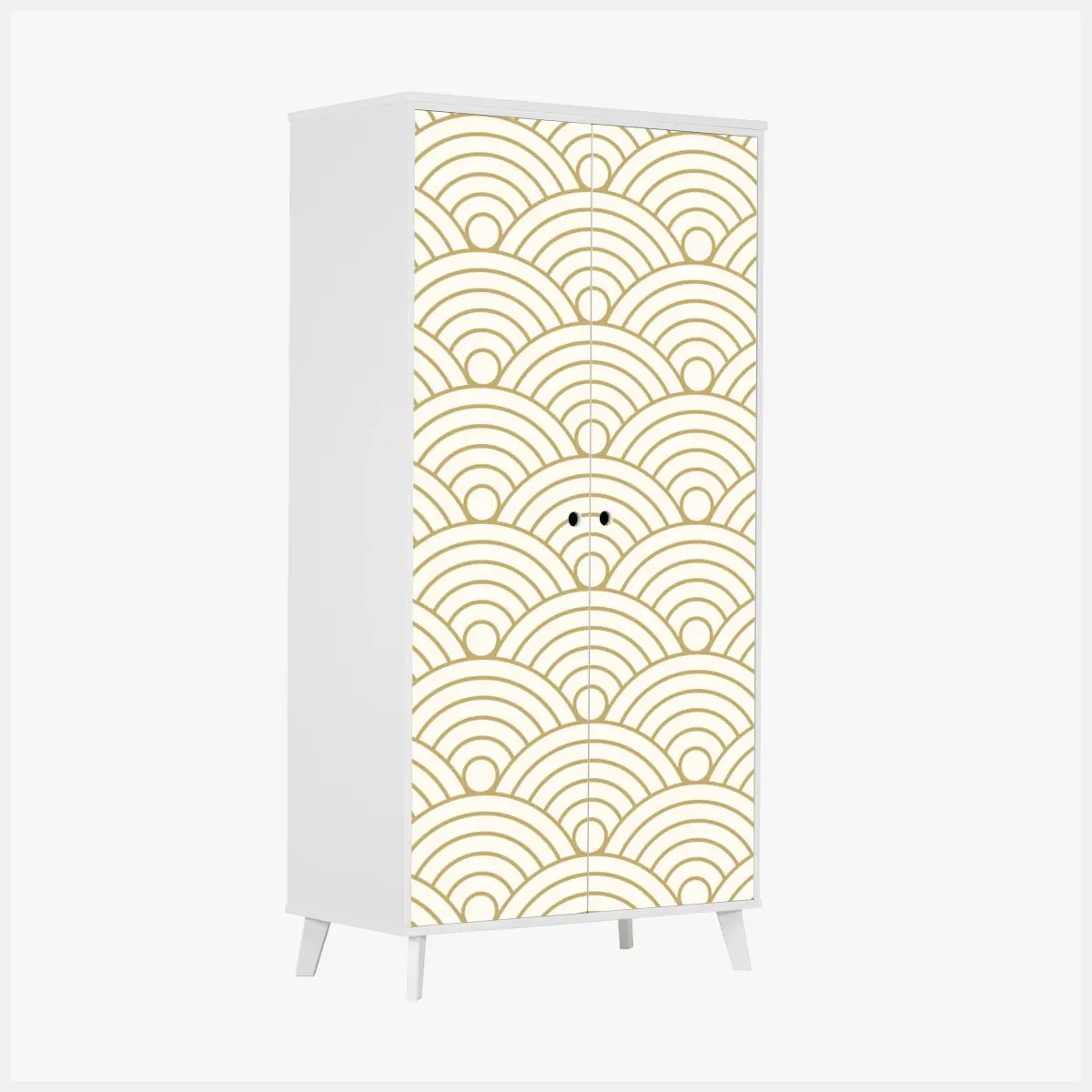 Wardrobe sticker gold seigaiha wave pattern • Wallissimo® Wardrobe sticker gold seigaiha wave pattern • Wallissimo®