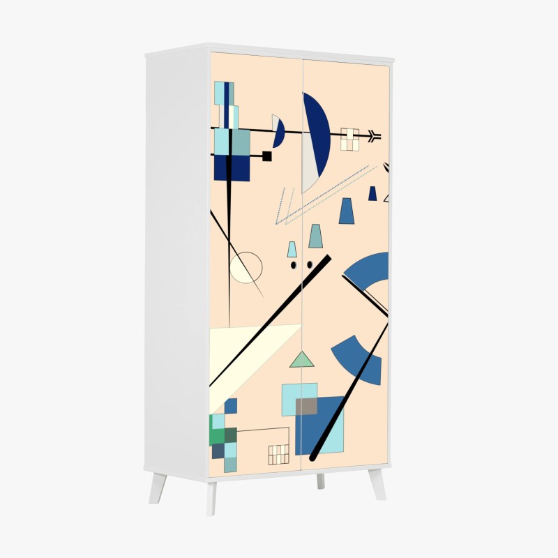 Wardrobe sticker geometric pastel composition