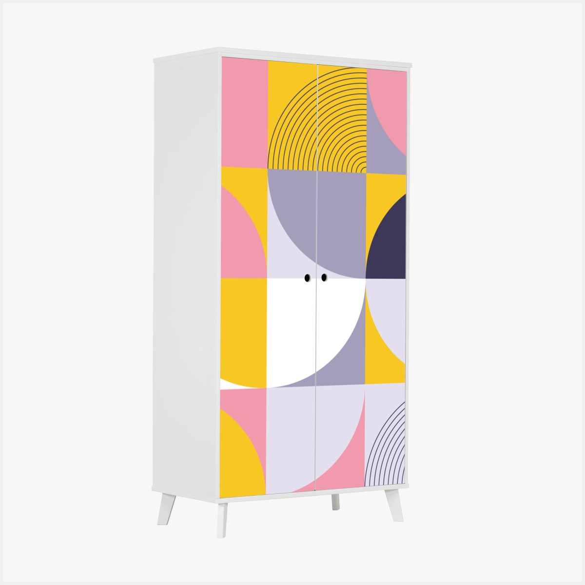 Wardrobe sticker playful geometric pastel pattern • Wallissimo®