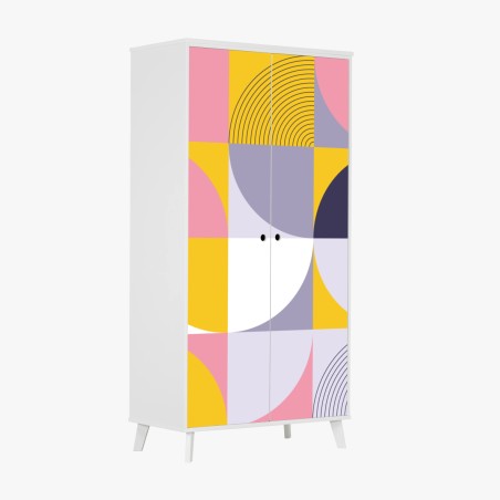 Wardrobe sticker playful geometric pastel pattern • Wallissimo®