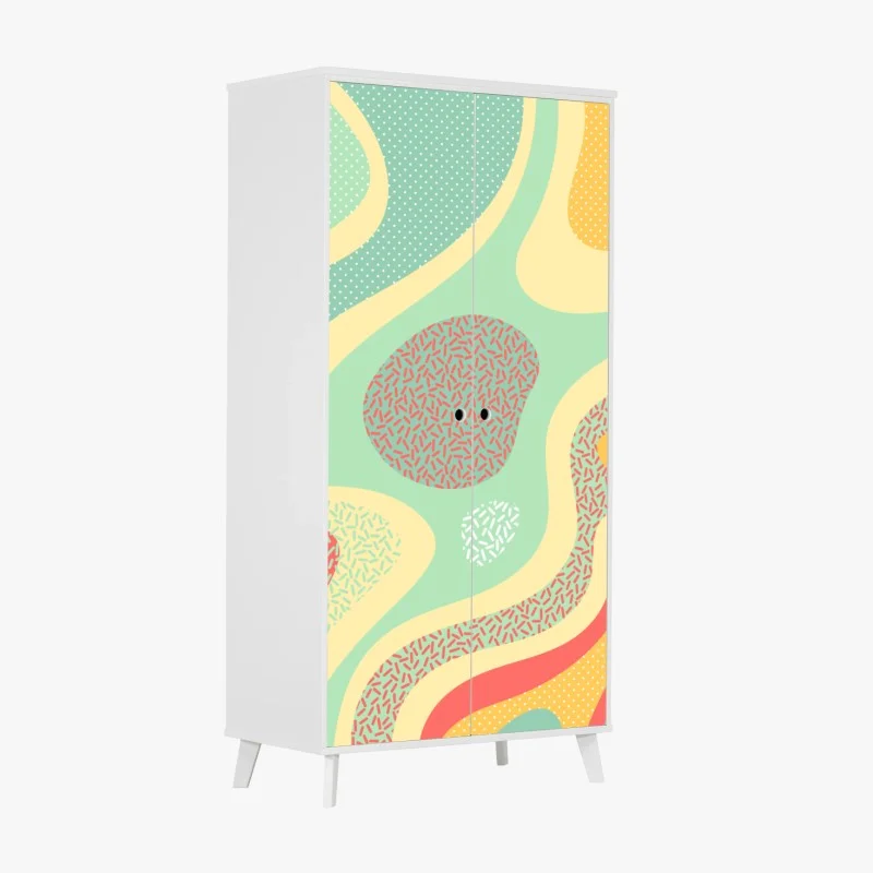 Wardrobe sticker pastel organic abstract pattern