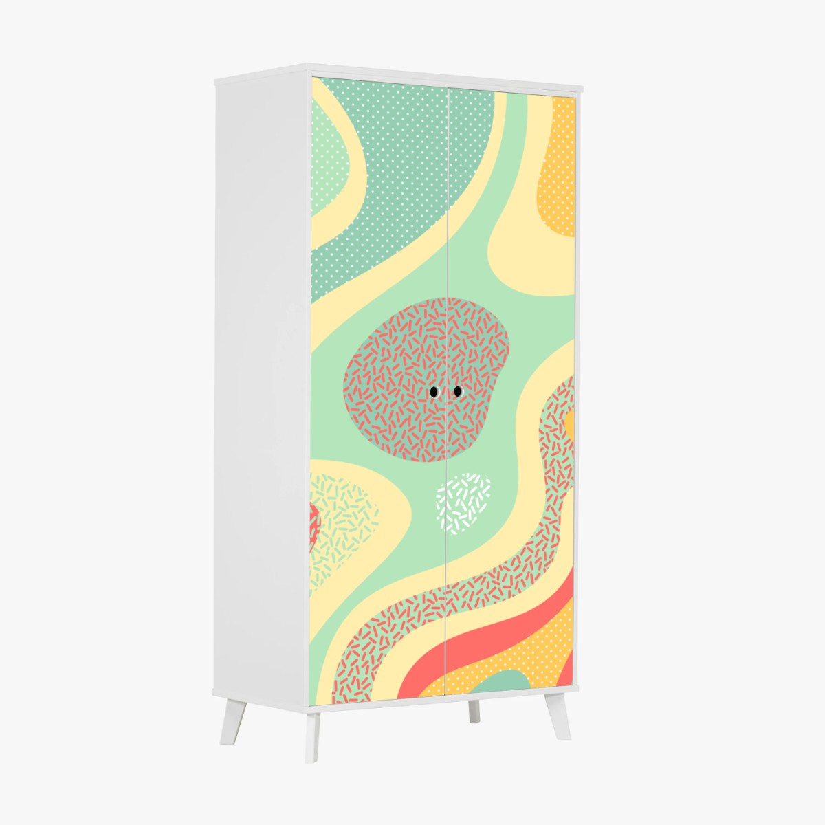 Wardrobe sticker pastel organic abstract pattern • Wallissimo® Wardrobe sticker pastel organic abstract pattern • Wallissimo®
