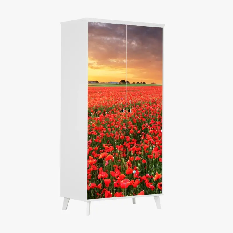 Wardrobe sticker misty alpine lake reflection • Wallissimo®
