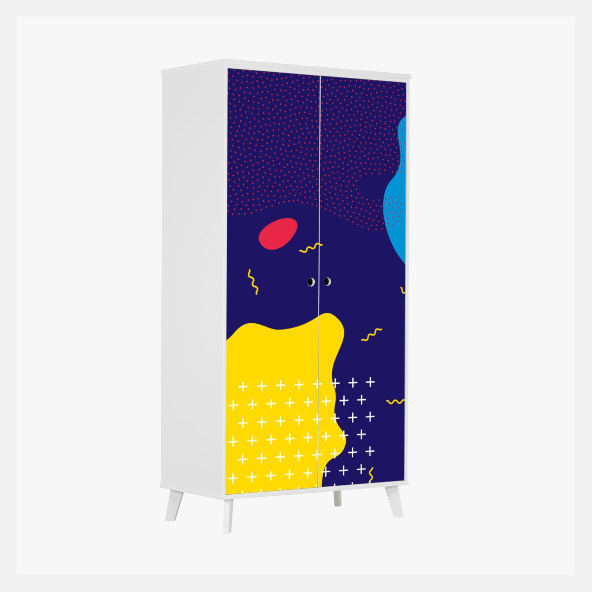 Wardrobe sticker vibrant abstract shapes pattern • Wallissimo® Wardrobe sticker vibrant abstract shapes pattern • Wallissimo®