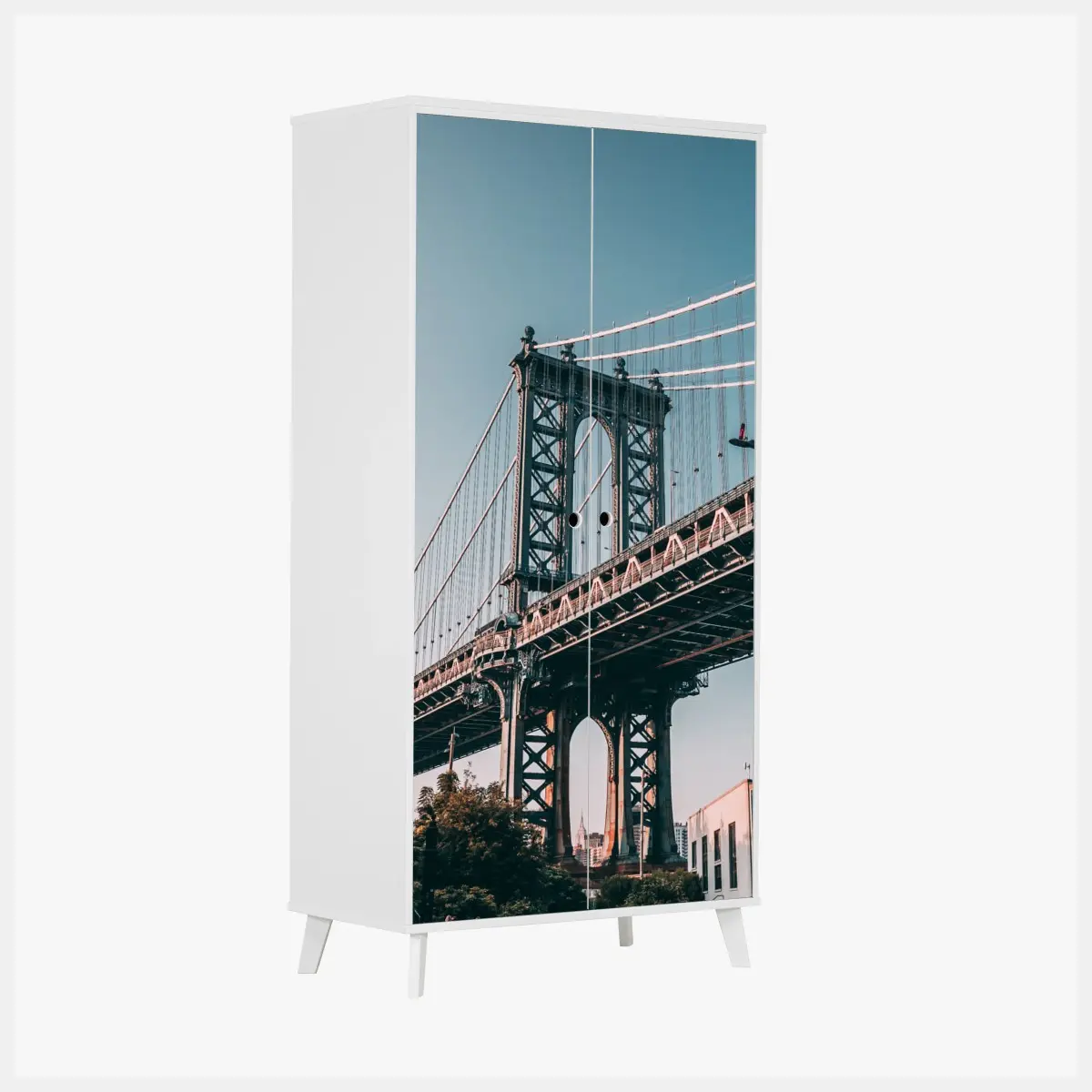 Wardrobe sticker Manhattan bridge urban perspective • Wallissimo® Wardrobe sticker Manhattan bridge urban perspective • Wallissimo®