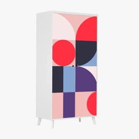 Wardrobe sticker geometric pastel shapes composition • Wallissimo®