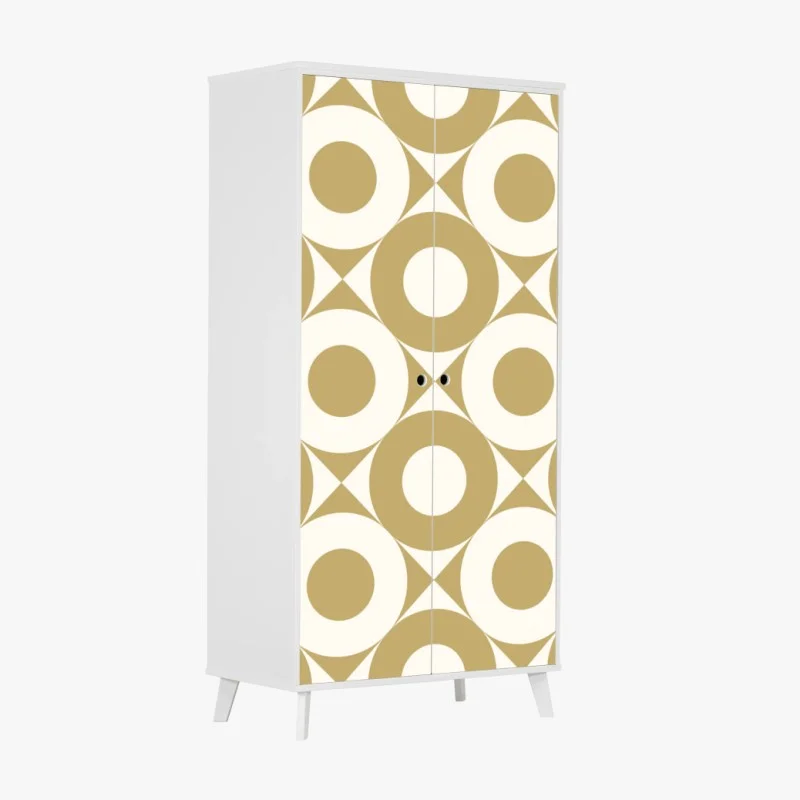 Wardrobe sticker gold geometric circle pattern