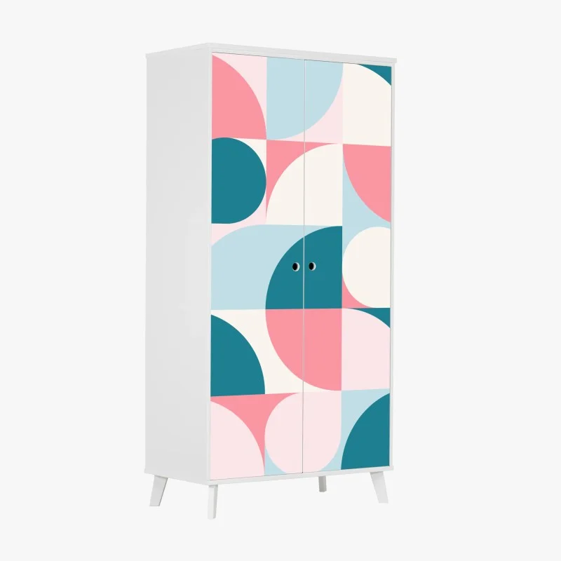 Wardrobe sticker pastel geometric mosaic