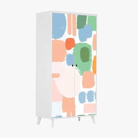 Wardrobe sticker pastel brushstroke pattern • Wallissimo®