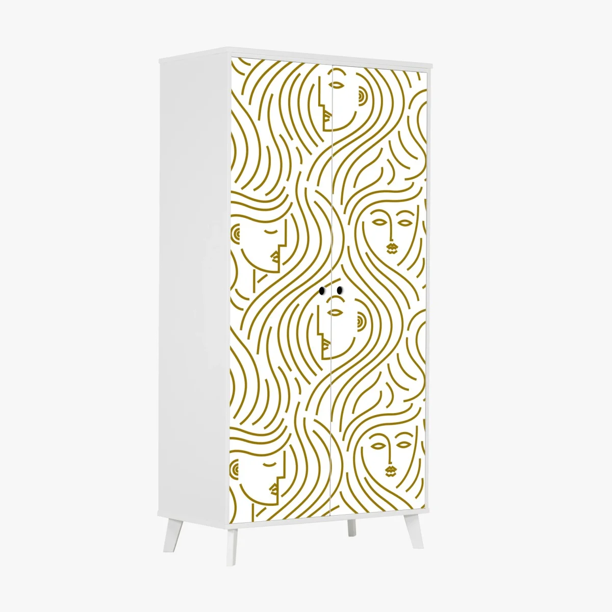 Wardrobe sticker golden flowing faces seamless pattern ⁕ Wallissimo® Wardrobe sticker golden flowing faces seamless pattern ⁕ Wallissimo®