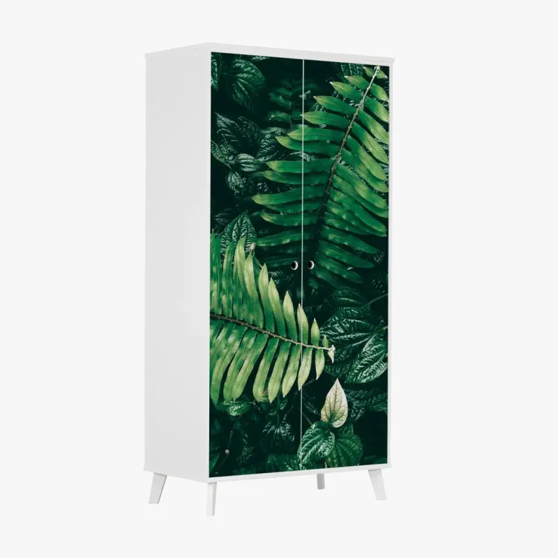Wardrobe sticker monochrome layered mountain waves • Wallissimo®