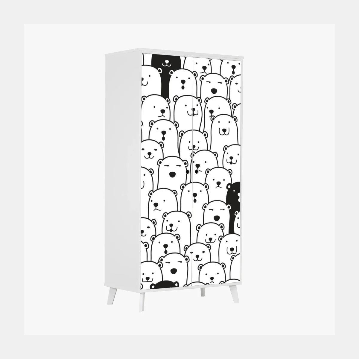 Wardrobe sticker adorable bear crowd pattern ⁕ Wallissimo® Wardrobe sticker adorable bear crowd pattern ⁕ Wallissimo®