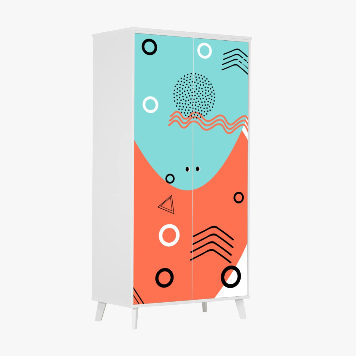 Wardrobe sticker playful geometric pattern • Wallissimo® Wardrobe sticker playful geometric pattern • Wallissimo®