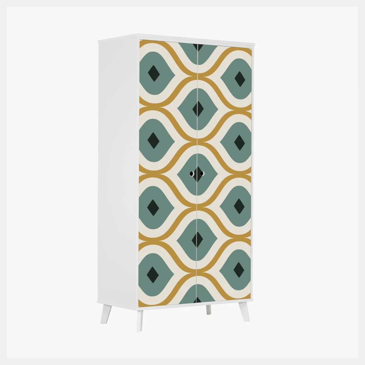 Wardrobe sticker teal and gold geometric ornament pattern ⁕ Wallissimo® Wardrobe sticker teal and gold geometric ornament pattern ⁕ Wallissimo®