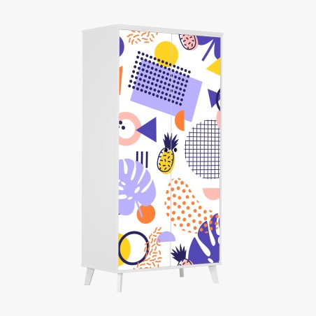 Wardrobe sticker playful tropical geometric pattern • Wallissimo®