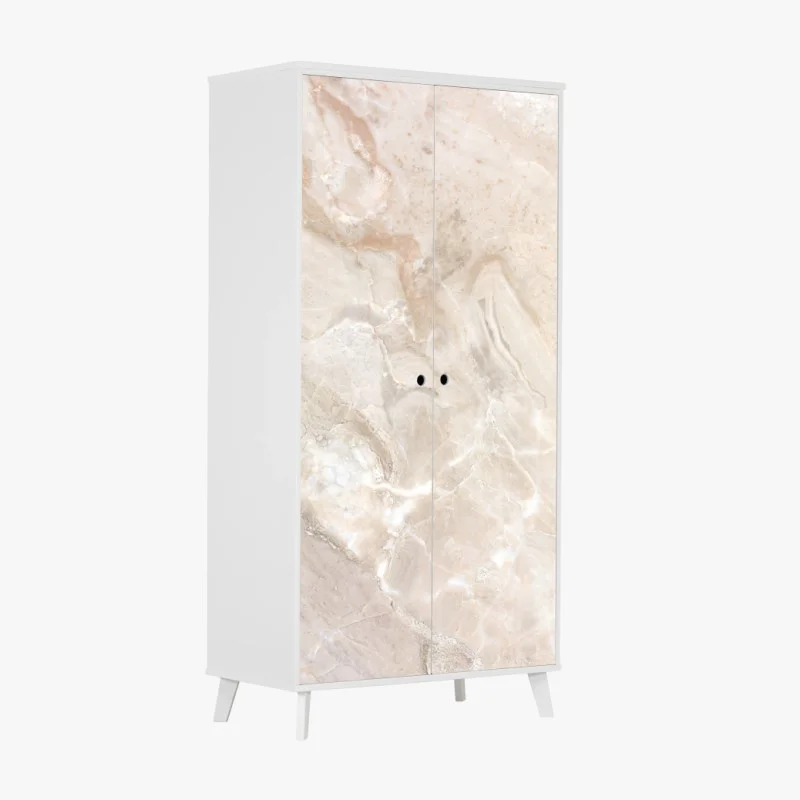 Wardrobe sticker beige marble texture artwork