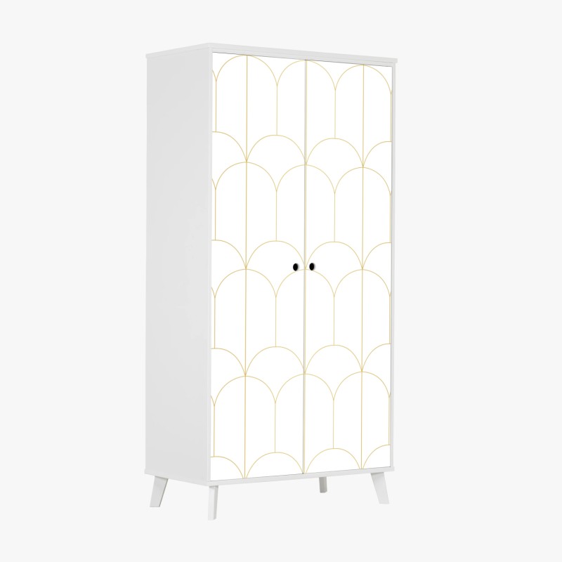 Wardrobe sticker gold art deco arch pattern