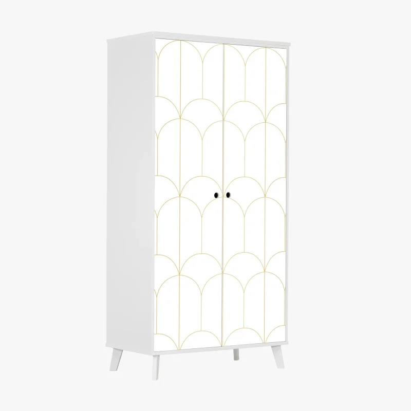 Wardrobe sticker gold art deco arch pattern