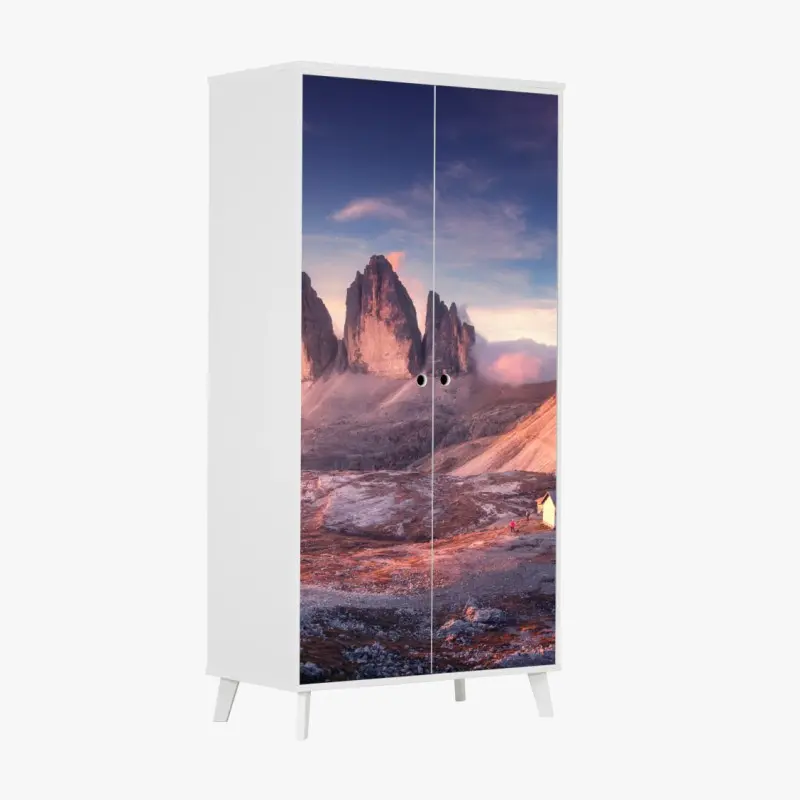 Wardrobe sticker sunrise over the Dolomites peaks