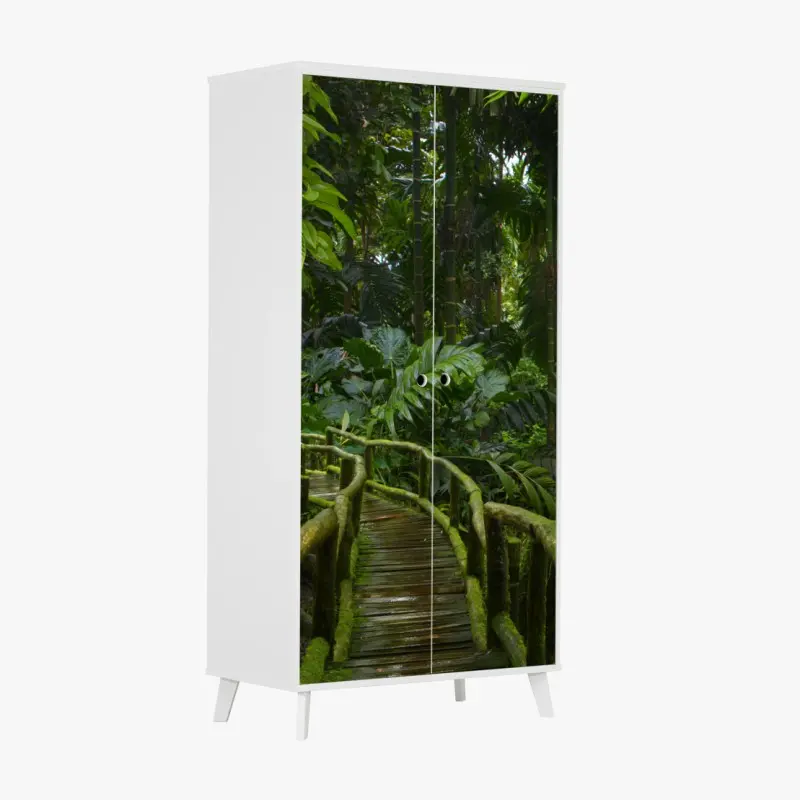 Wardrobe sticker tranquil jungle boardwalk through lush rainforest ⁕ Wallissimo® Wardrobe sticker tranquil jungle boardwalk through lush rainforest ⁕ Wallissimo®
