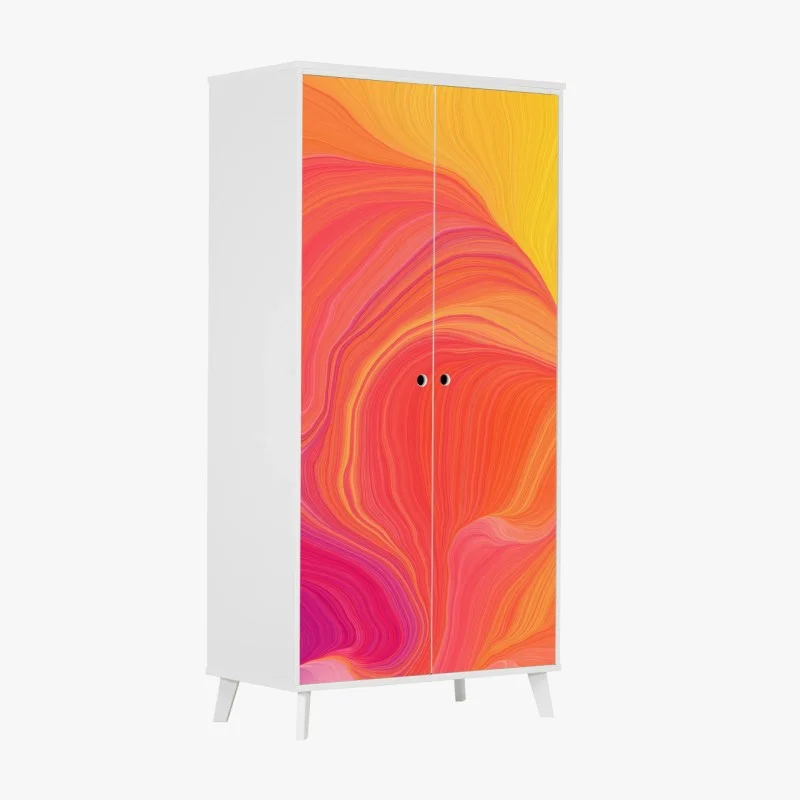 Wardrobe sticker vibrant flowing color waves