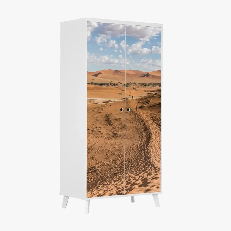 Wardrobe sticker beige marble texture with natural veins • Wallissimo®