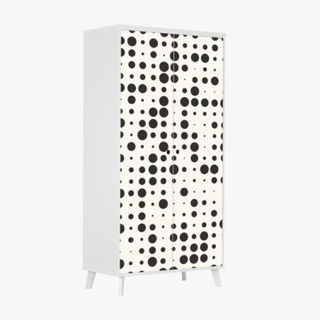 Wardrobe sticker minimalist halftone dot pattern • Wallissimo®