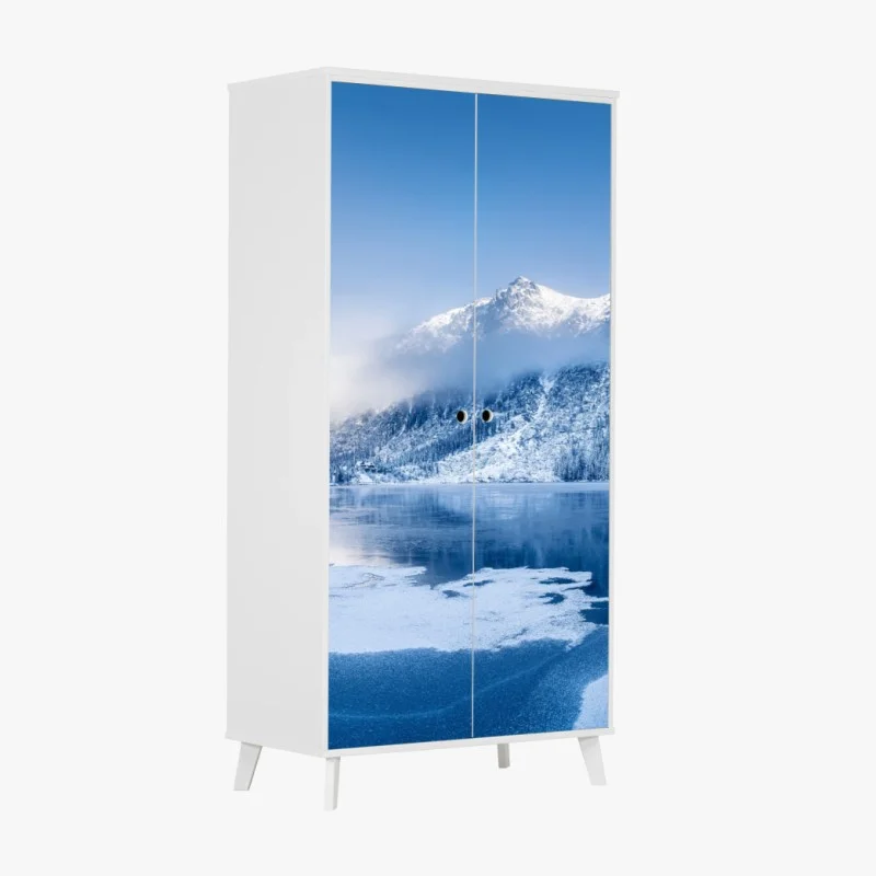 Wardrobe sticker serene winter panorama of the Alps